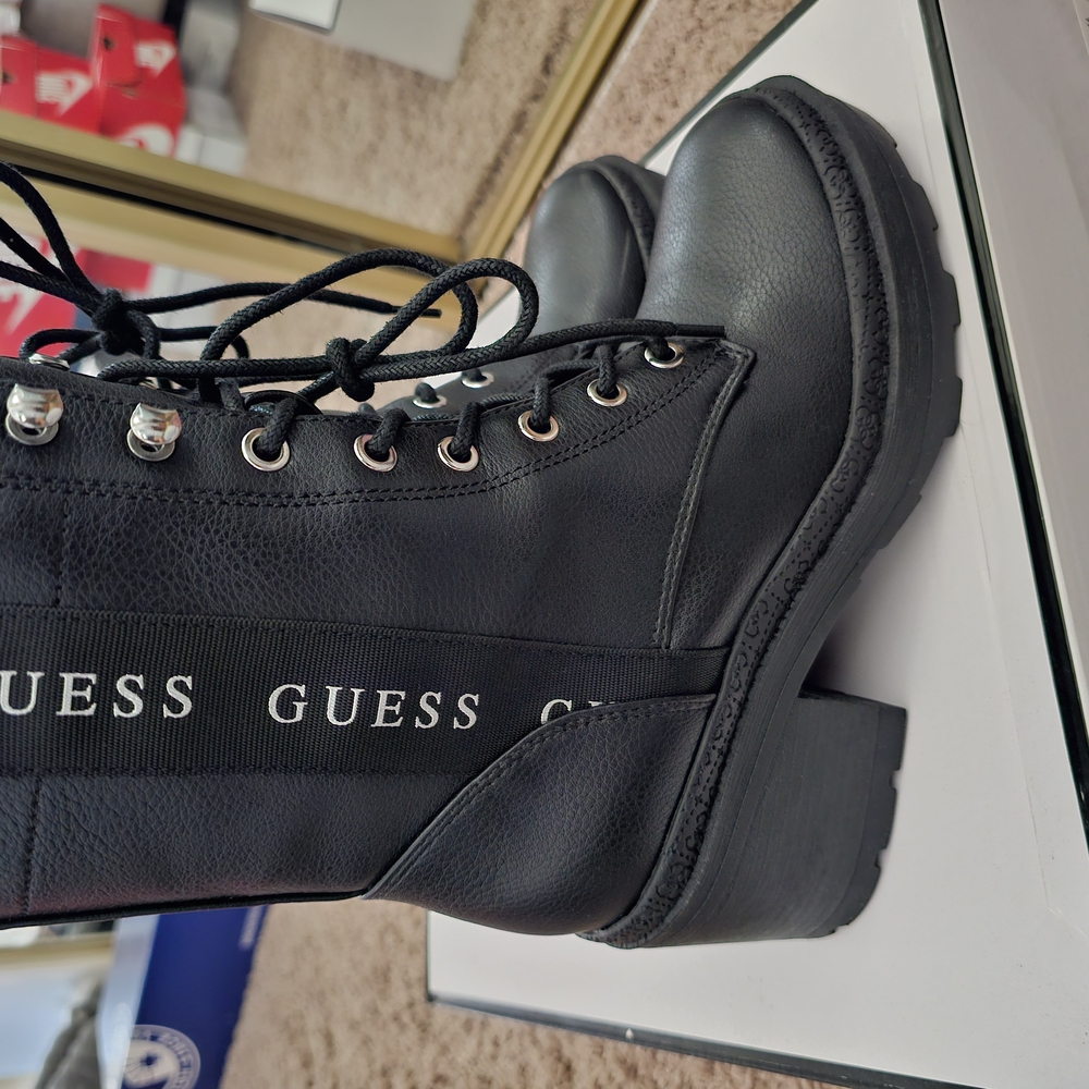 Guess Black Lace-Up Boots